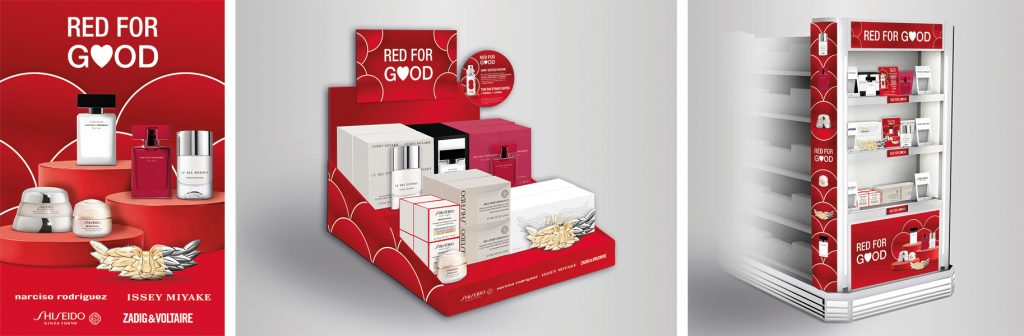 Portfolio, Red For Good, Key Visual Gestaltung, Müller Promotion, narciso rodriguez, Issey Miyake, Shiseido Ginza Tokyo, Zadig&Voltaire, Shiseido Germany GmbH Portfolio, Red For Good, POS Material, Müller Stirngondel, Kopfgondel, Layout, Visualisierung, Key Visual Adaption, A6 Aufsteller, Müller Promotion, narciso rodriguez, Issey Miyake, Shiseido Ginza Tokyo, Zadig&Voltaire, Shiseido Germany GmbH Portfolio, Red For Good, POS Material, Tischdisplay, Layout, Visualisierung, Key Visual Adaption, Wobbler Müller Promotion, narciso rodriguez, Issey Miyake, Shiseido Ginza Tokyo, Zadig&Voltaire, Shiseido Germany GmbH